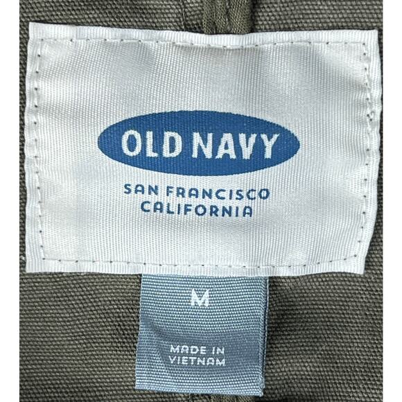 Old Navy Canvas Field Jacket Women's M Olive Green Zip Gorpcore Pockets Military - Picture 3 of 12
